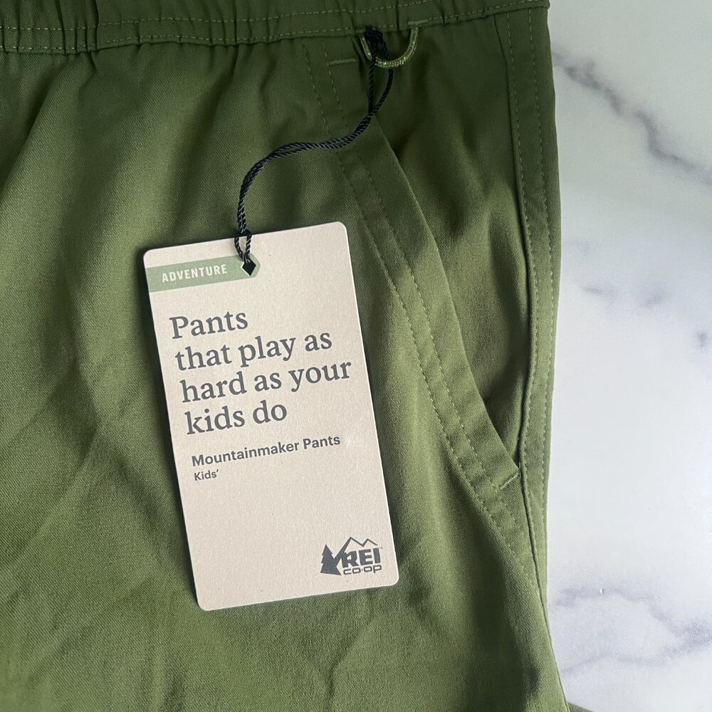 NWT REI Kids' Mountainmaker Pants, Woodland Olive, Size L (14-16) - Picture 6 of 8